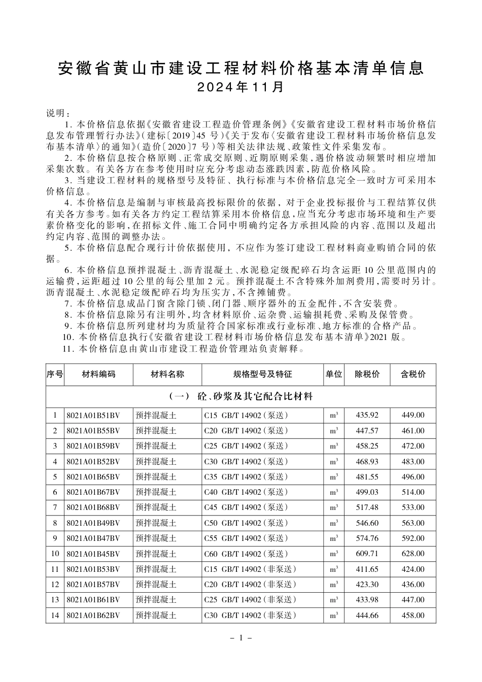 《黄山工程造价》2024年第11期-黄山信息价.pdf_第1页