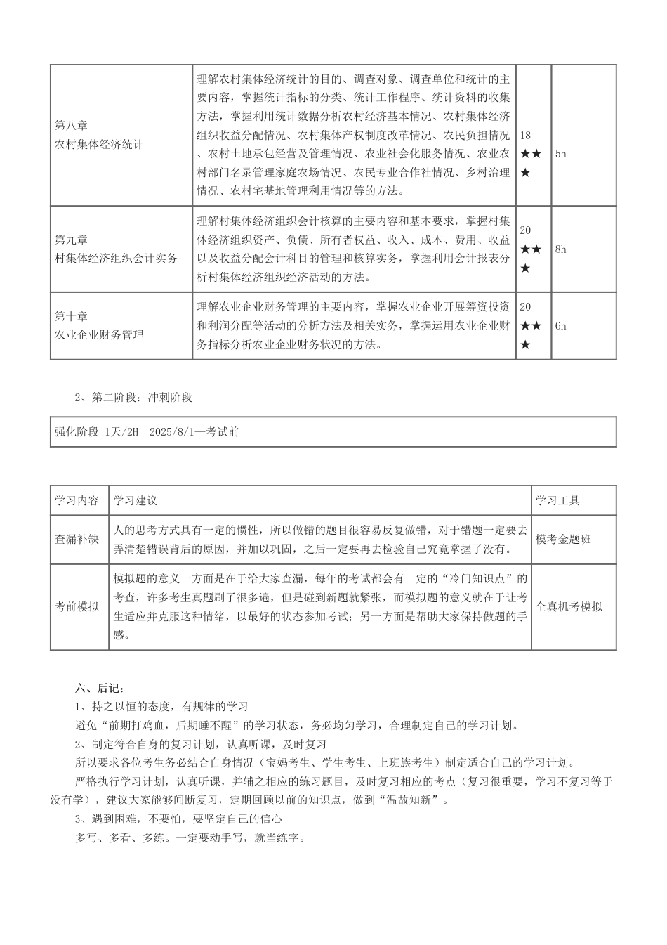 备考启程：2025年中级经济师《中级农业经济》早鸟学习计划.pdf_第3页