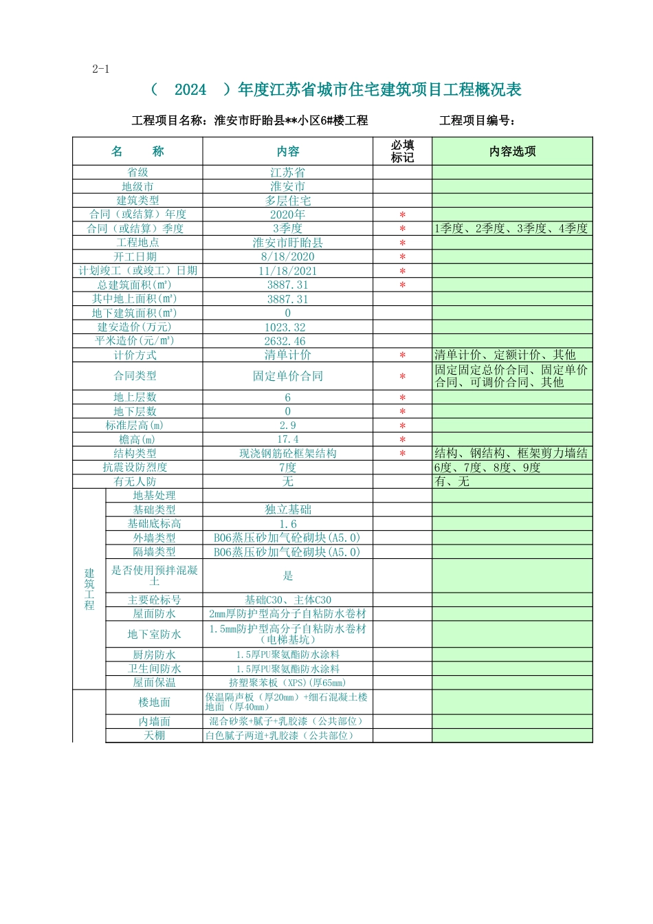 江苏省2024年三季度城市住宅多层造价指标.xls_第1页