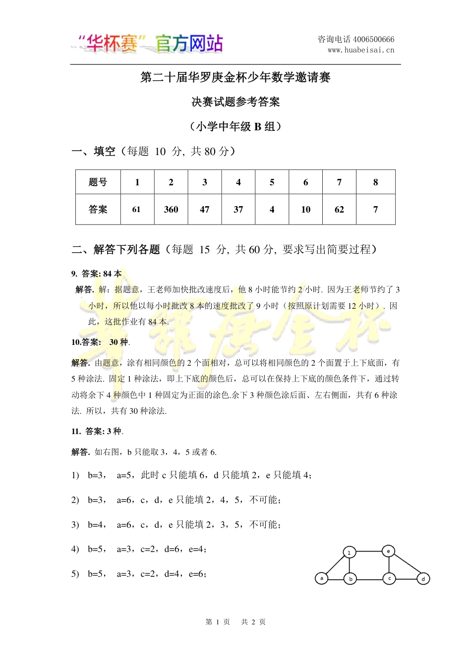 第20届华罗庚金杯少年数学邀请赛决赛试卷_小中B详解.pdf_第1页