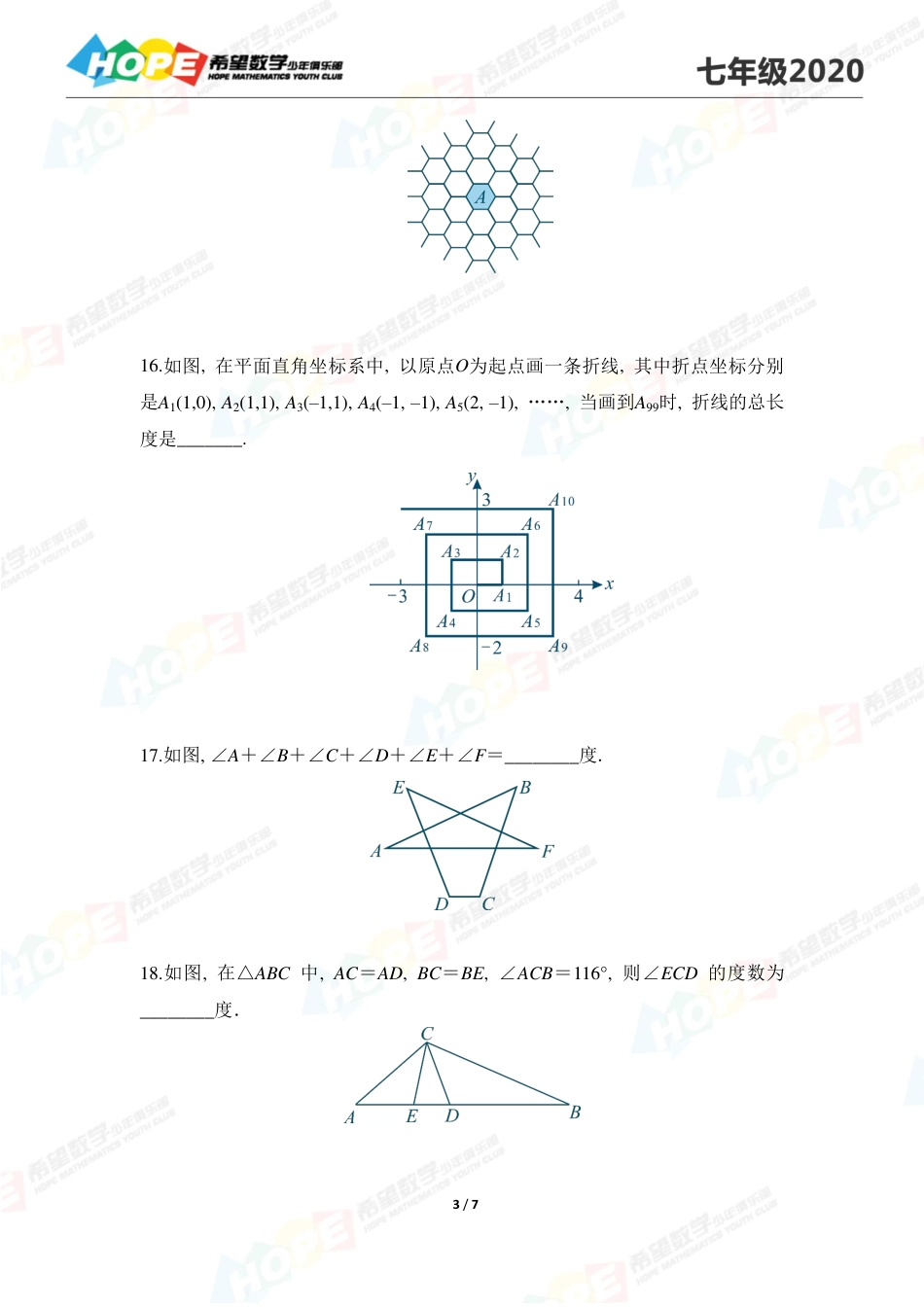 希望数学2020思维挑战真题七年级 .pdf_第3页