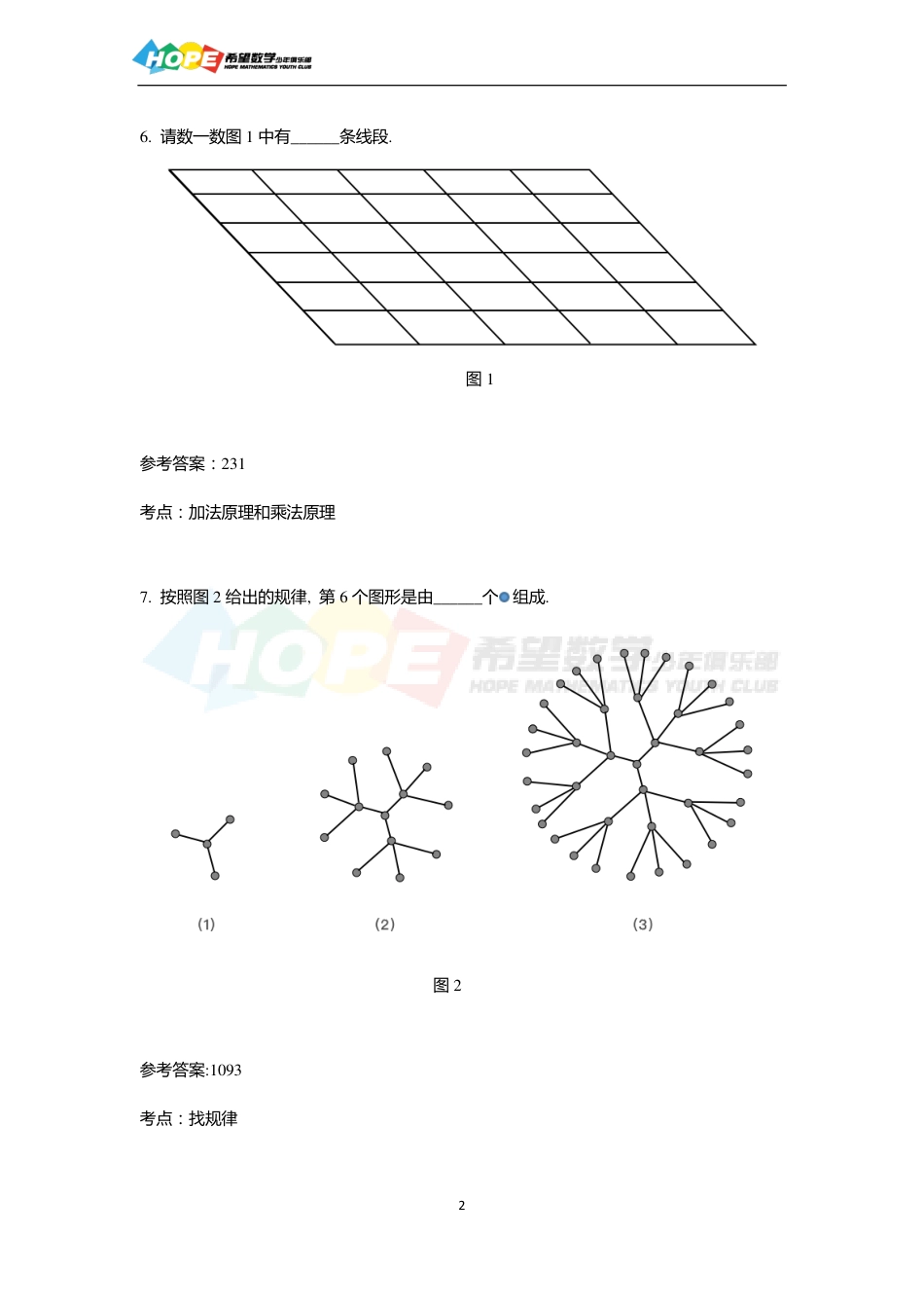 希望数学少年俱乐部2019年四年级培训题-答案  .pdf_第2页