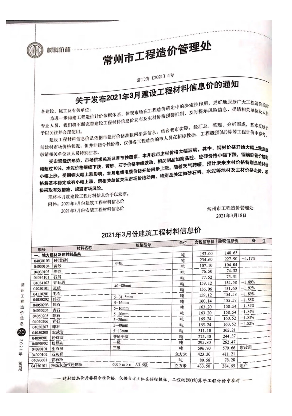 常州工程造价信息2021年3月-信息价.pdf_第3页